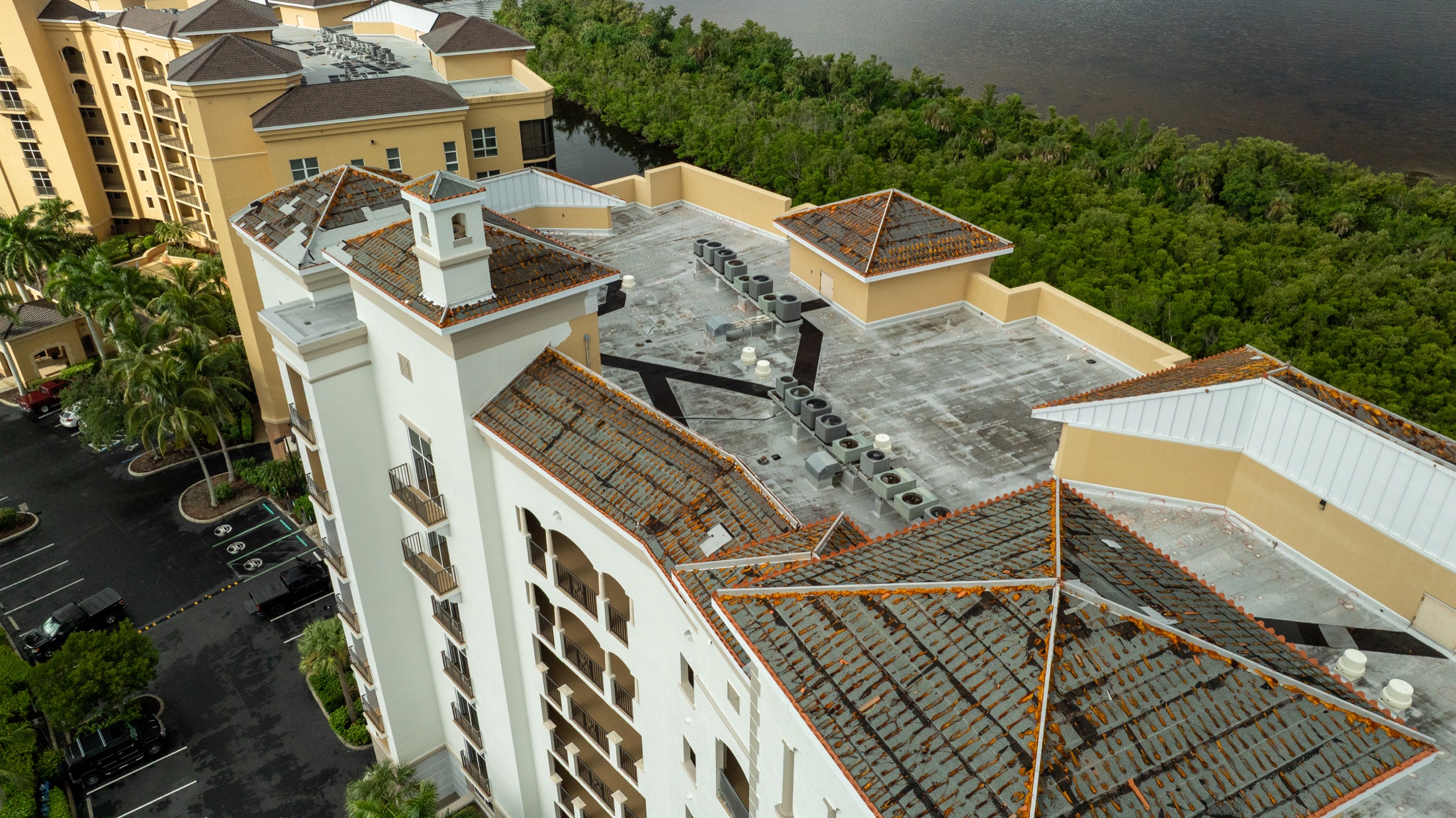 Florida Specialty Roofing installation project viewed from above